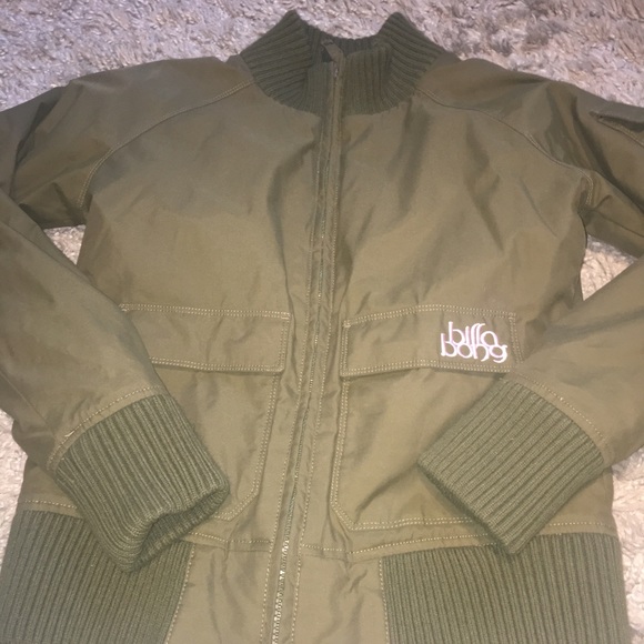 Billabong Army Green Bomber Jacket Sz. Small - Picture 2 of 2